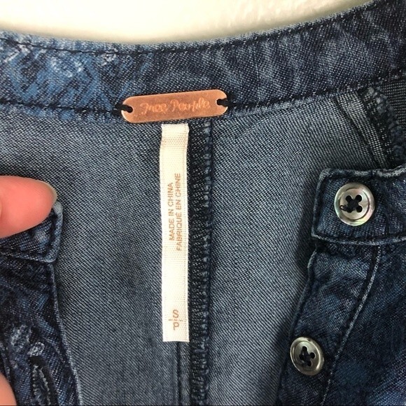 Free People Blue Aztec Jumpsuit Size Small - Picture 12 of 16